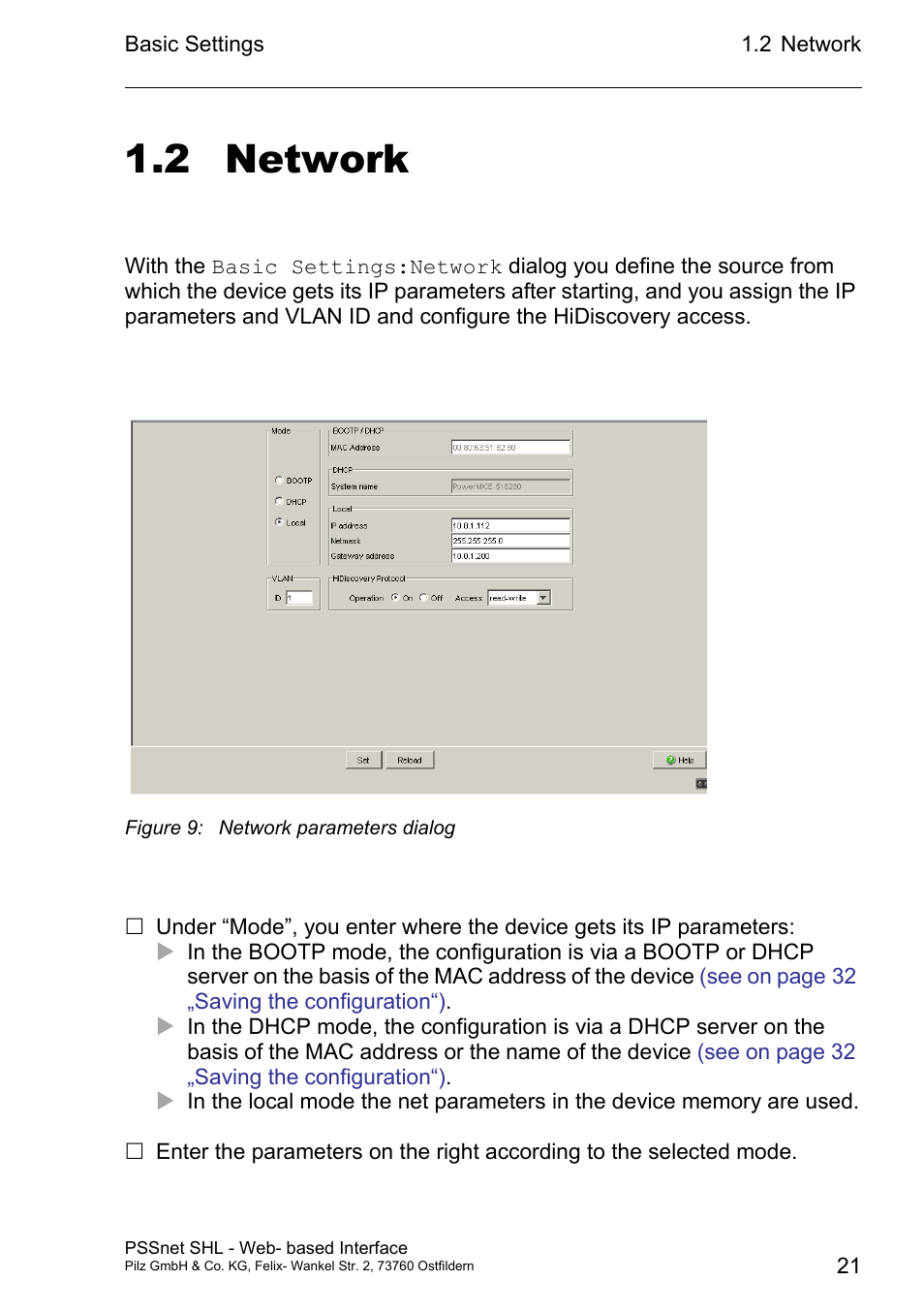 Network 21, 2 network | Pilz PSSnet SHL 8T MRP User Manual | Page 21 / 156