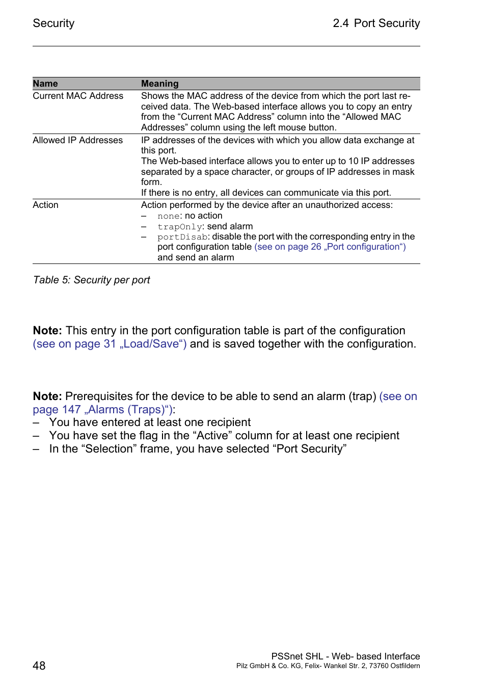 Pilz PSSnet SHL 8T MRP User Manual | Page 48 / 156