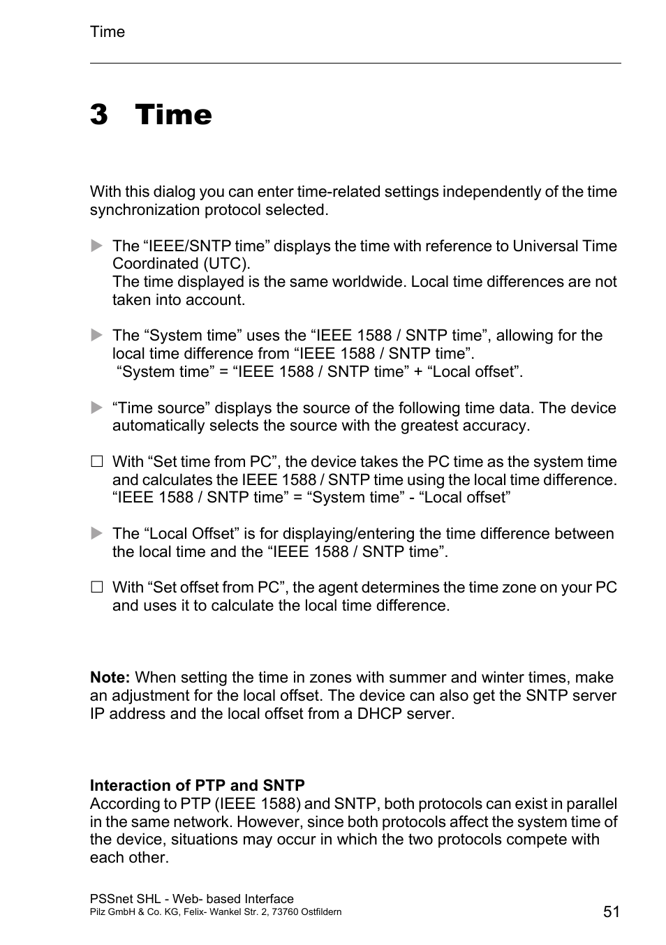 Time, 3 time | Pilz PSSnet SHL 8T MRP User Manual | Page 51 / 156