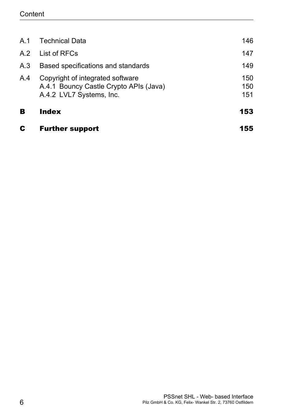 Pilz PSSnet SHL 8T MRP User Manual | Page 6 / 156