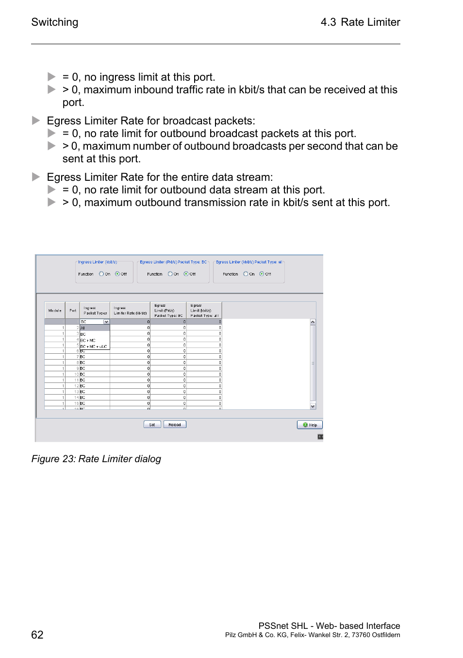 Pilz PSSnet SHL 8T MRP User Manual | Page 62 / 156