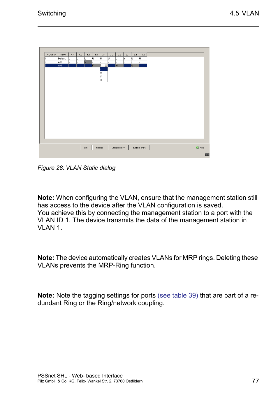 Pilz PSSnet SHL 8T MRP User Manual | Page 77 / 156