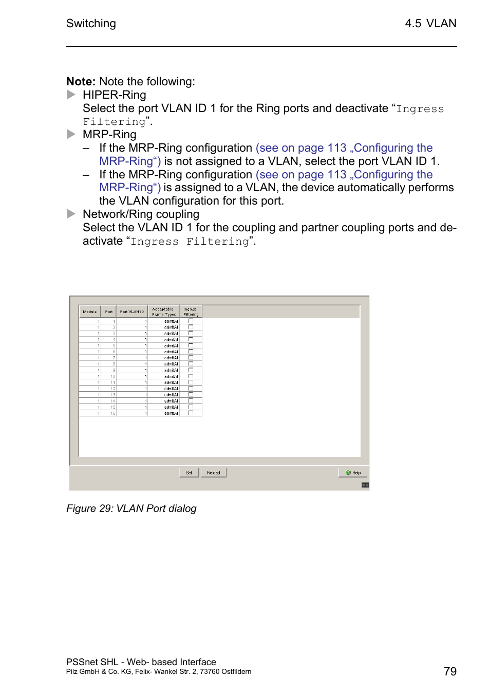 Pilz PSSnet SHL 8T MRP User Manual | Page 79 / 156