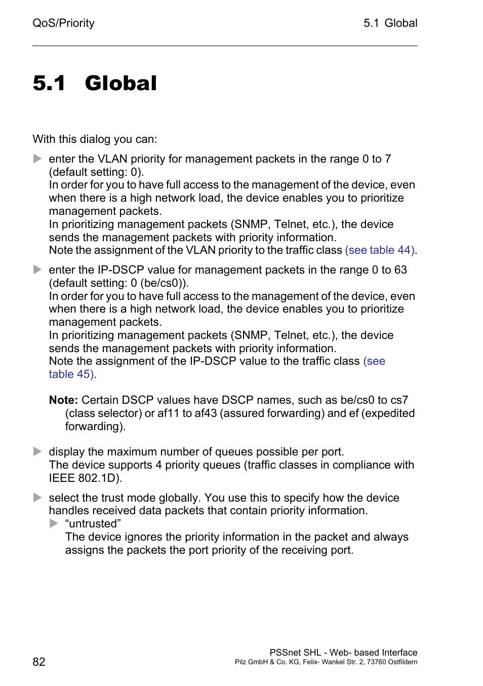 Global 82, 1 global | Pilz PSSnet SHL 8T MRP User Manual | Page 82 / 156