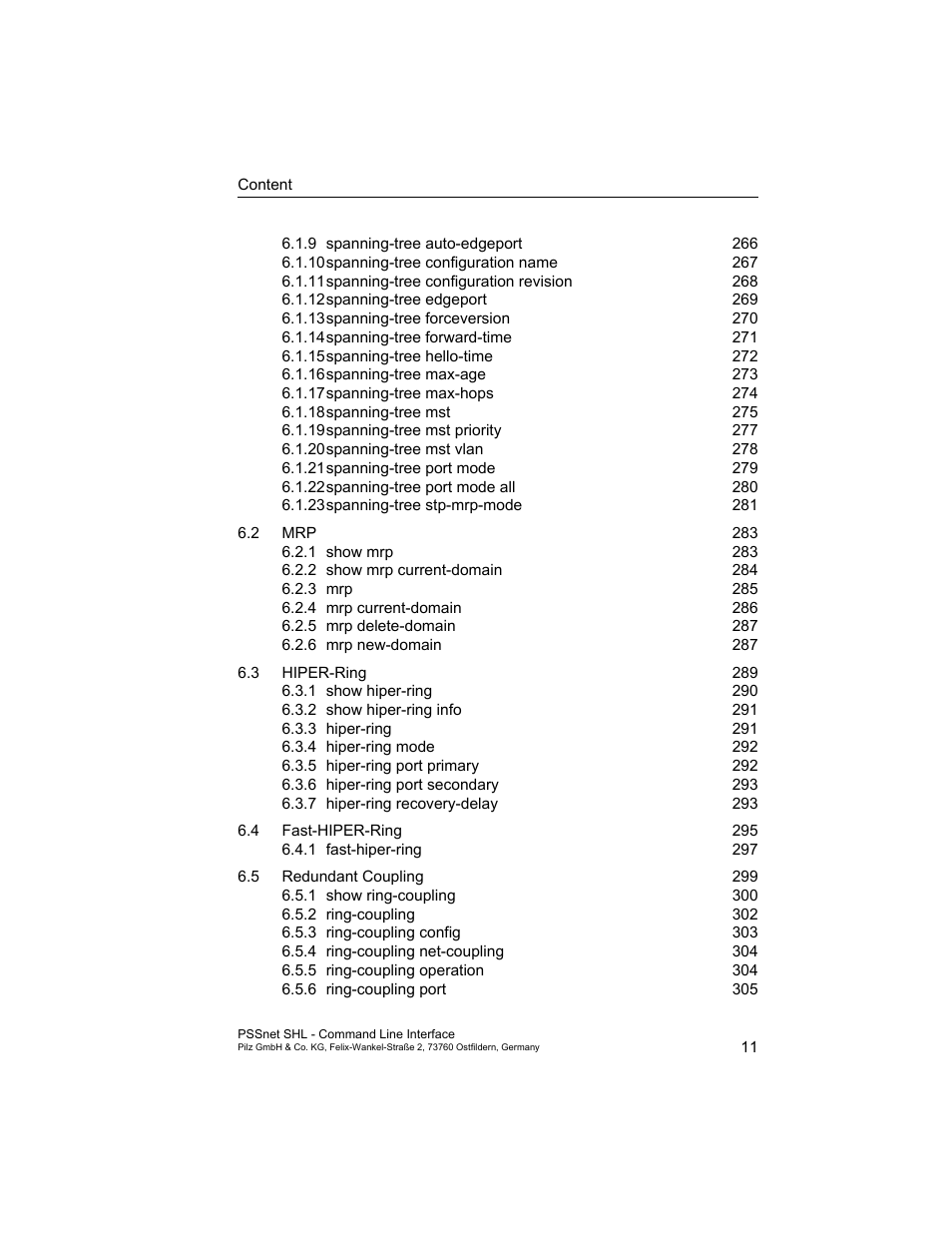 Pilz PSSnet SHL 8T MRP User Manual | Page 11 / 353
