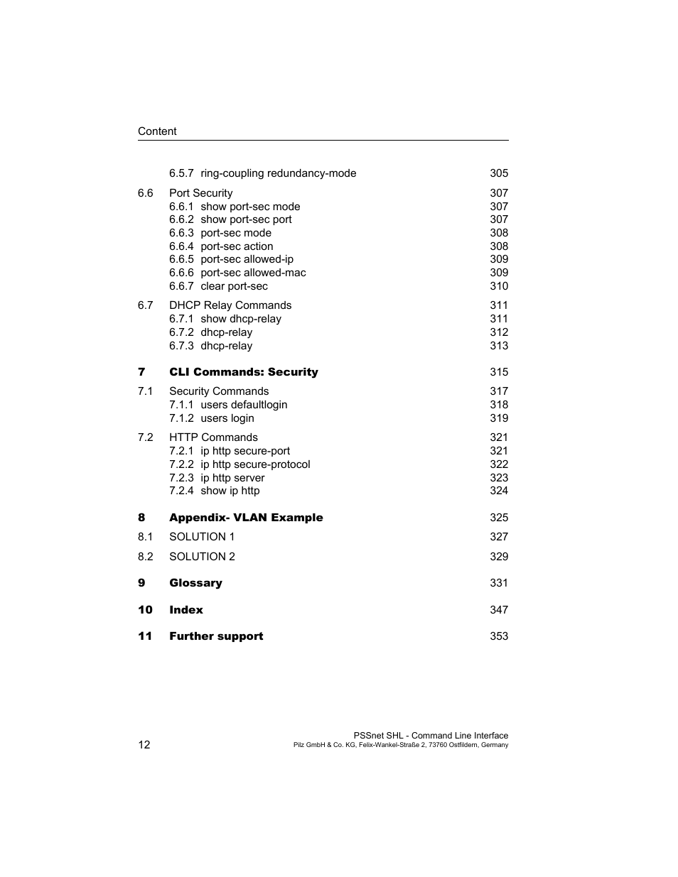 Pilz PSSnet SHL 8T MRP User Manual | Page 12 / 353