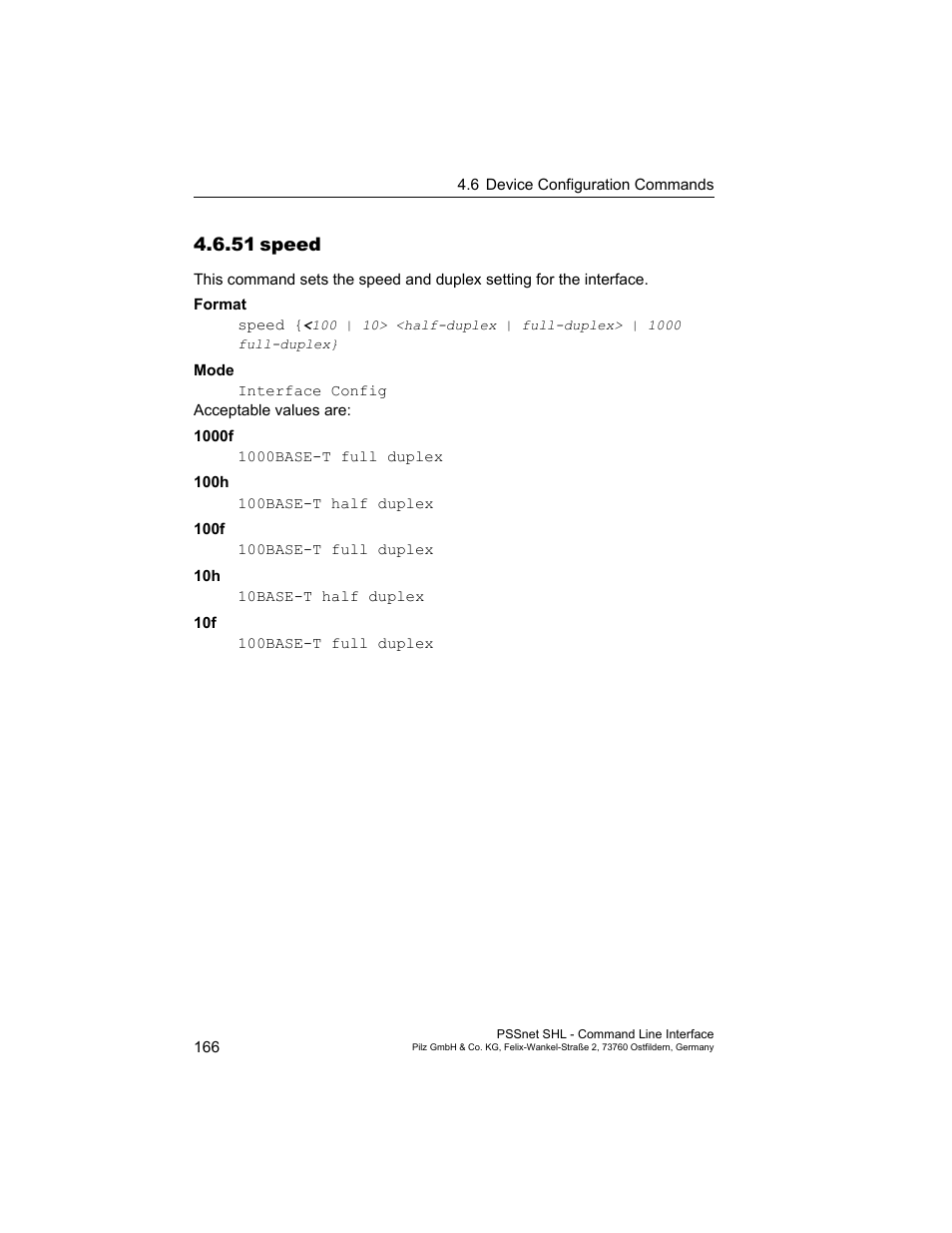 51 speed, 51speed 166 | Pilz PSSnet SHL 8T MRP User Manual | Page 166 / 353