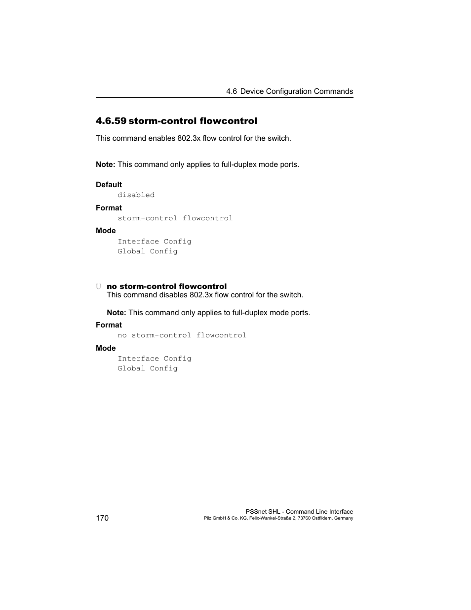 59 storm-control flowcontrol, 59storm-control flowcontrol | Pilz PSSnet SHL 8T MRP User Manual | Page 170 / 353