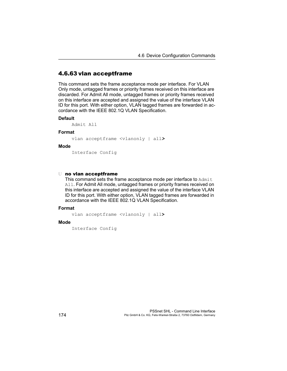 63 vlan acceptframe, 63vlan acceptframe | Pilz PSSnet SHL 8T MRP User Manual | Page 174 / 353