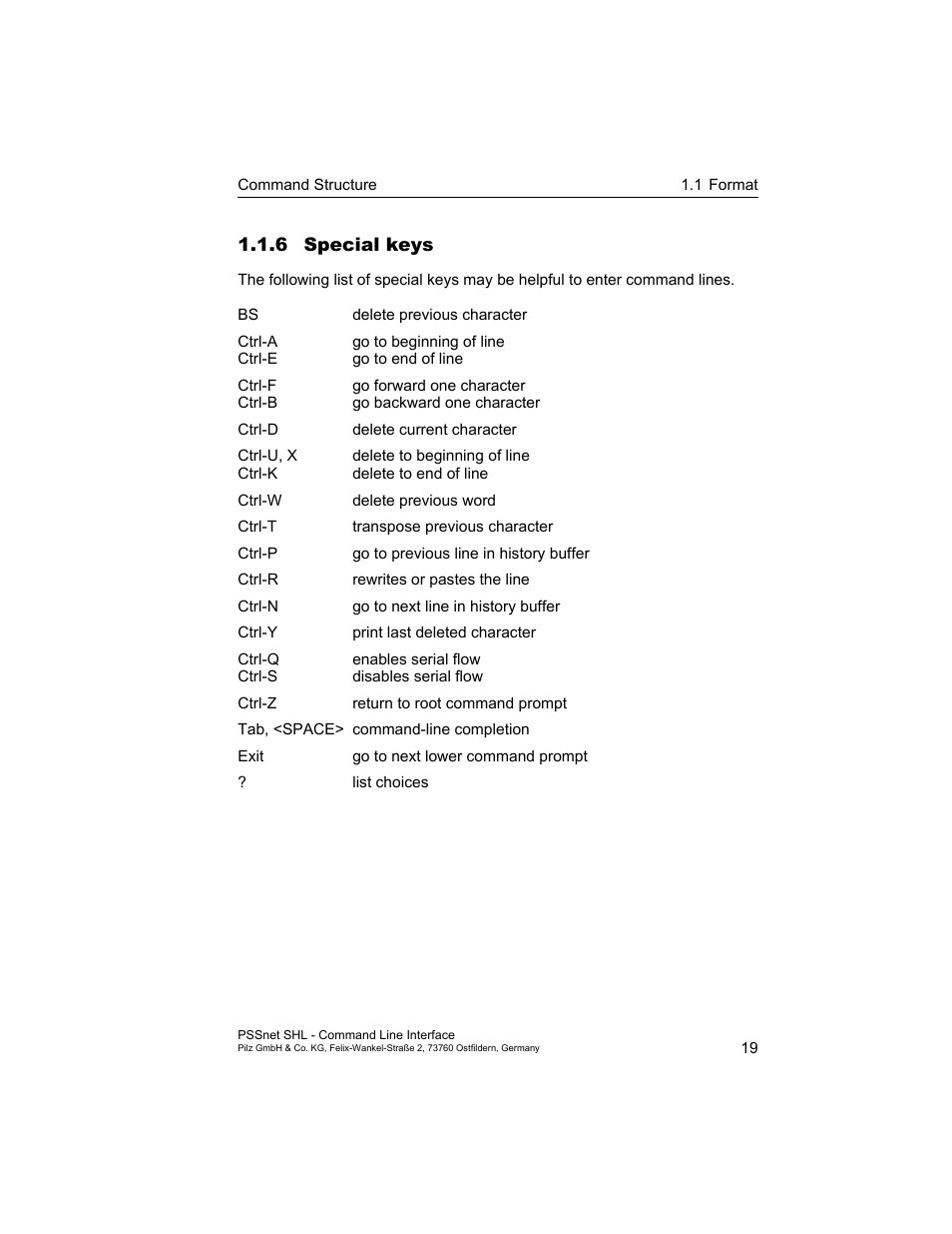 6 special keys | Pilz PSSnet SHL 8T MRP User Manual | Page 19 / 353