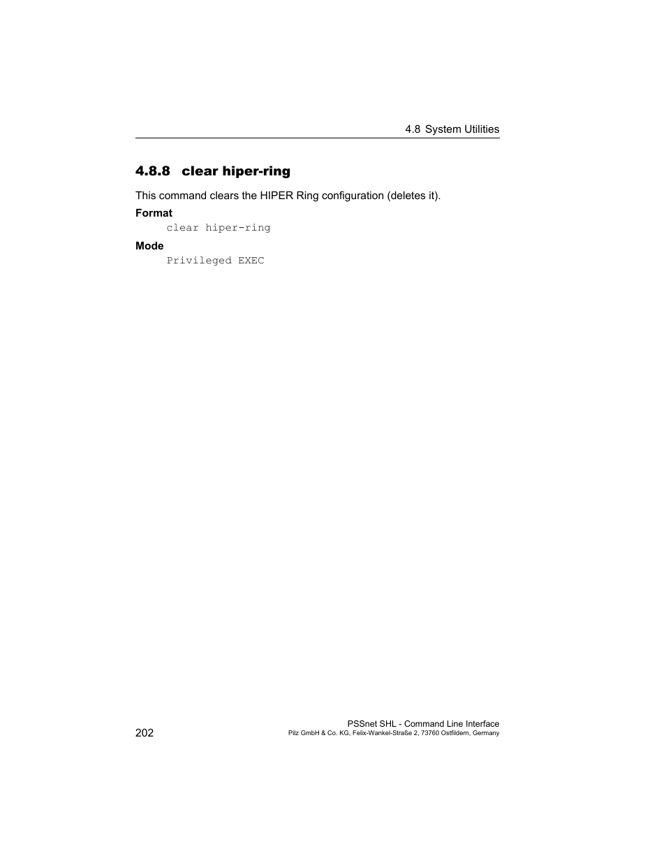8 clear hiper-ring | Pilz PSSnet SHL 8T MRP User Manual | Page 202 / 353