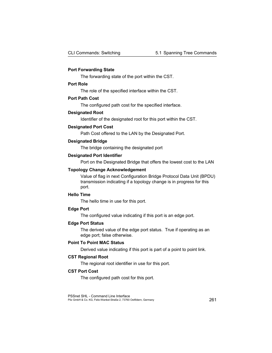 Pilz PSSnet SHL 8T MRP User Manual | Page 261 / 353