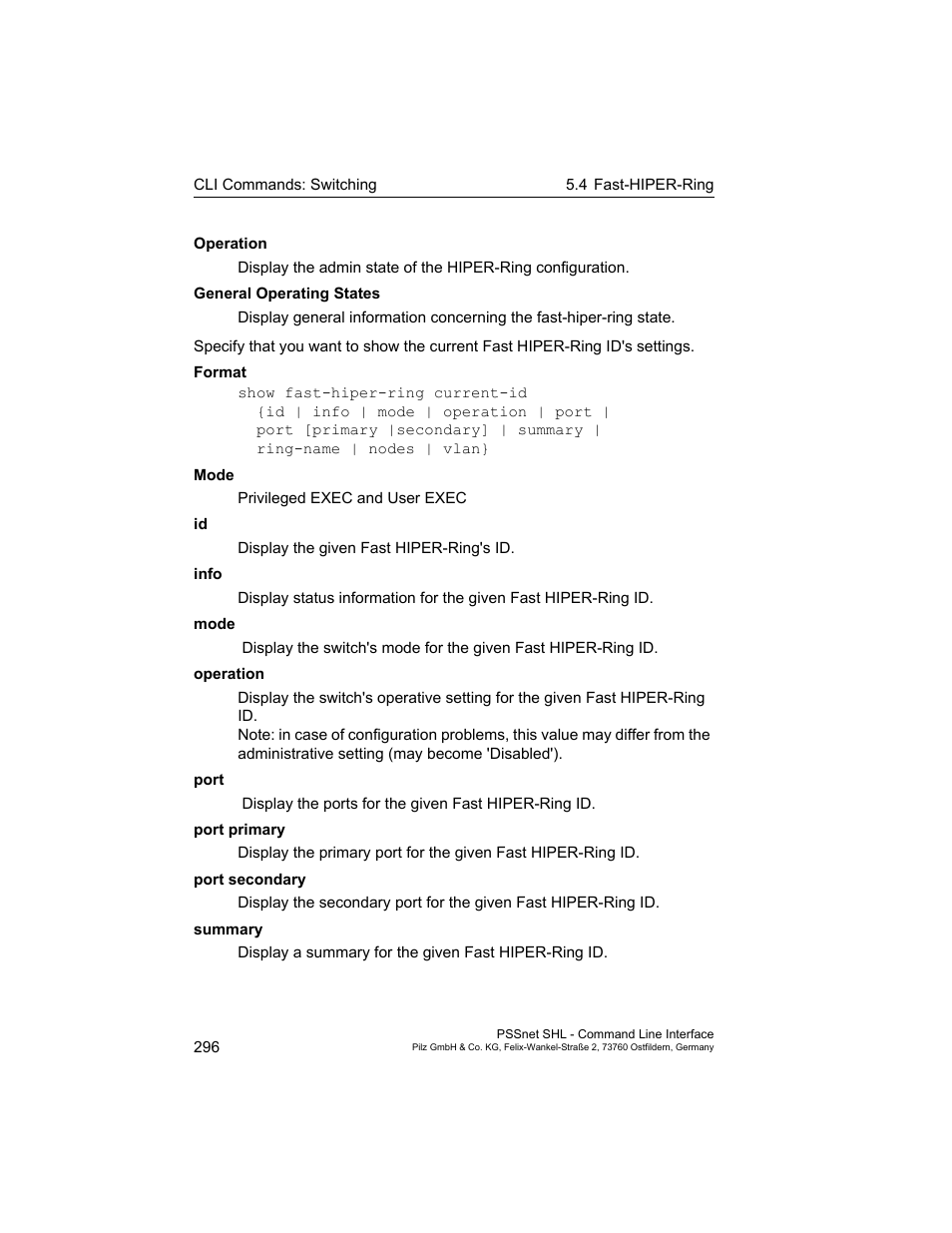 Pilz PSSnet SHL 8T MRP User Manual | Page 296 / 353