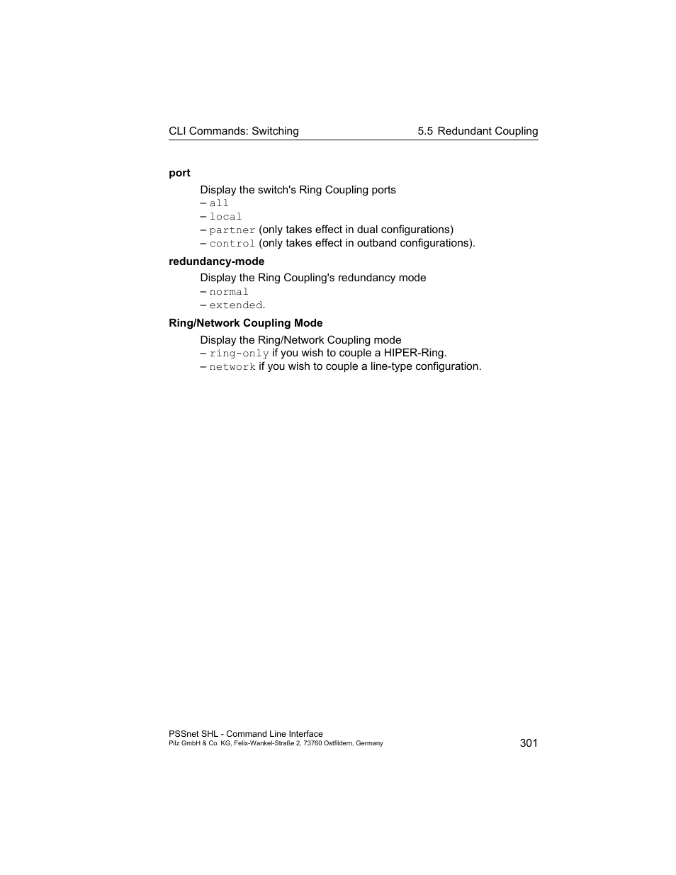 Pilz PSSnet SHL 8T MRP User Manual | Page 301 / 353