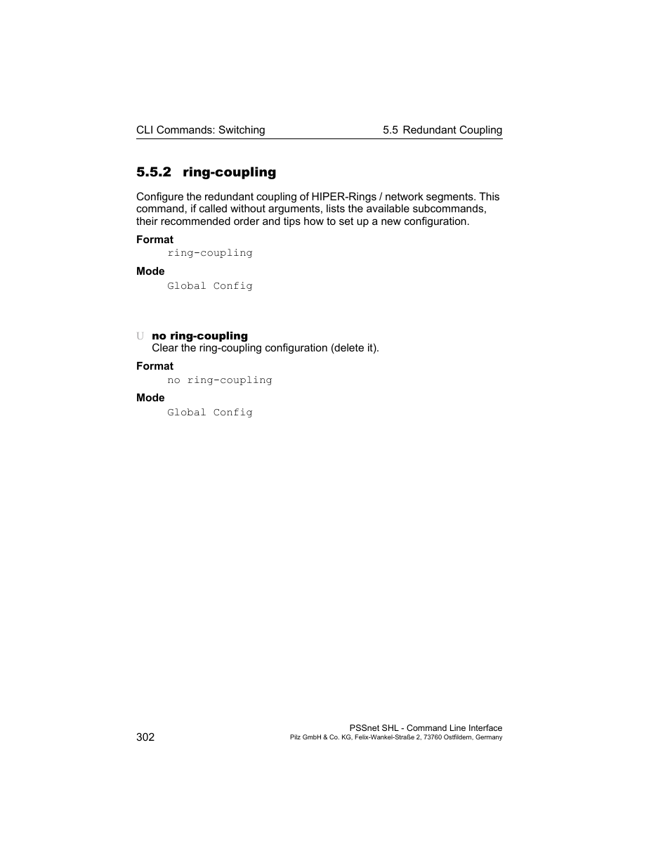 2 ring-coupling, 2 ring-coupling 302 | Pilz PSSnet SHL 8T MRP User Manual | Page 302 / 353