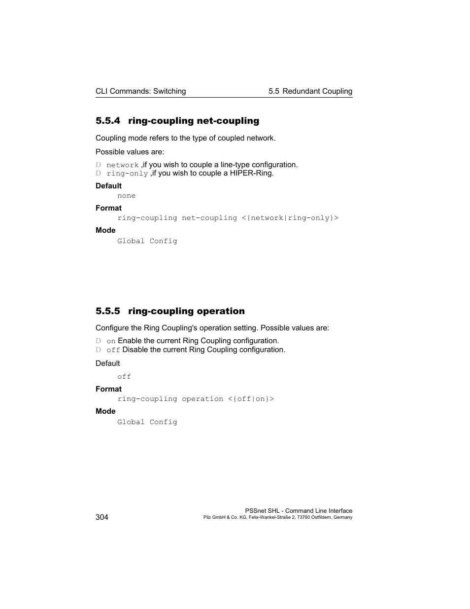 4 ring-coupling net-coupling, 5 ring-coupling operation | Pilz PSSnet SHL 8T MRP User Manual | Page 304 / 353