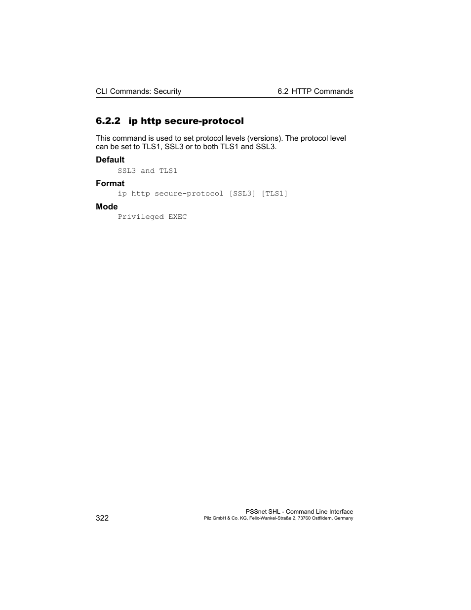 2 ip http secure-protocol | Pilz PSSnet SHL 8T MRP User Manual | Page 322 / 353