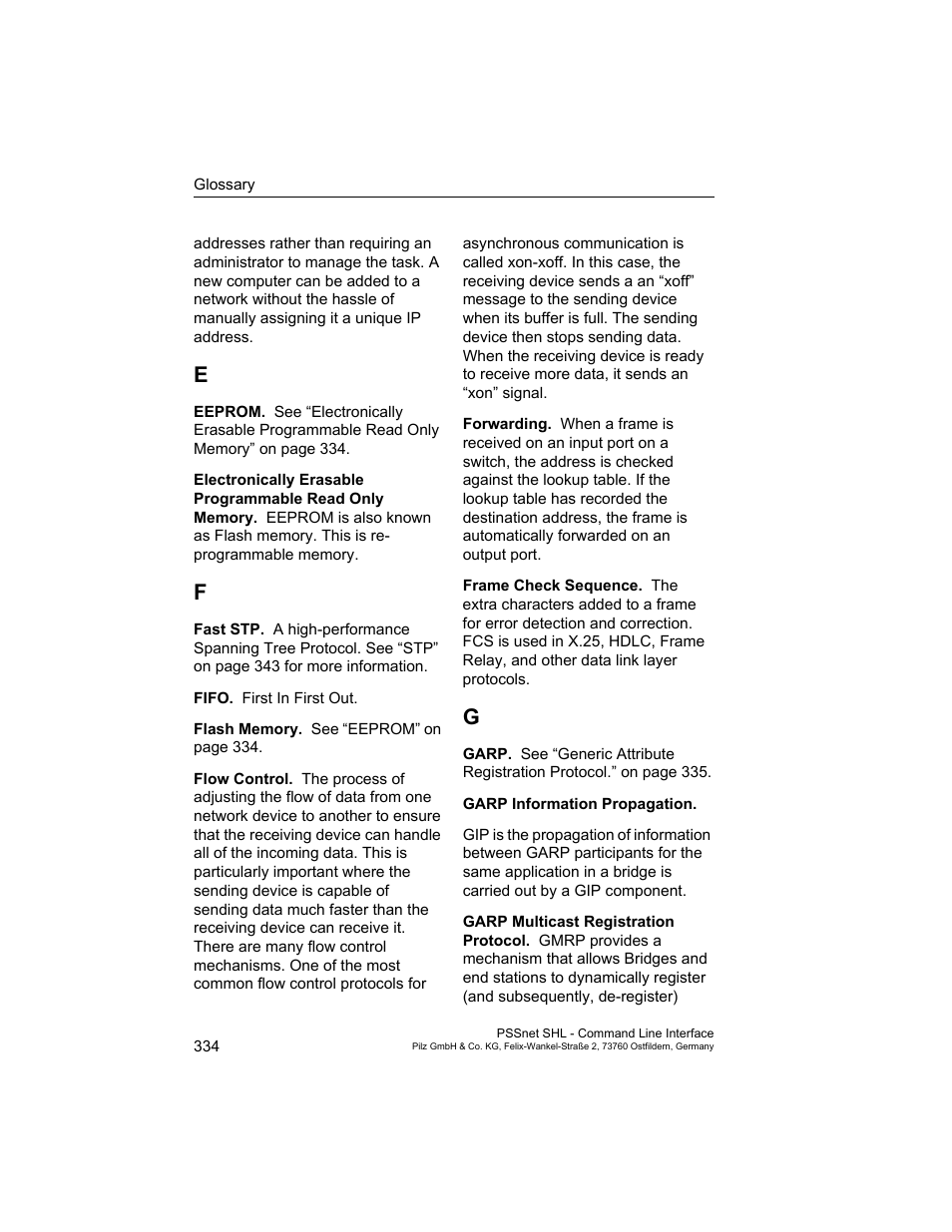 Pilz PSSnet SHL 8T MRP User Manual | Page 334 / 353