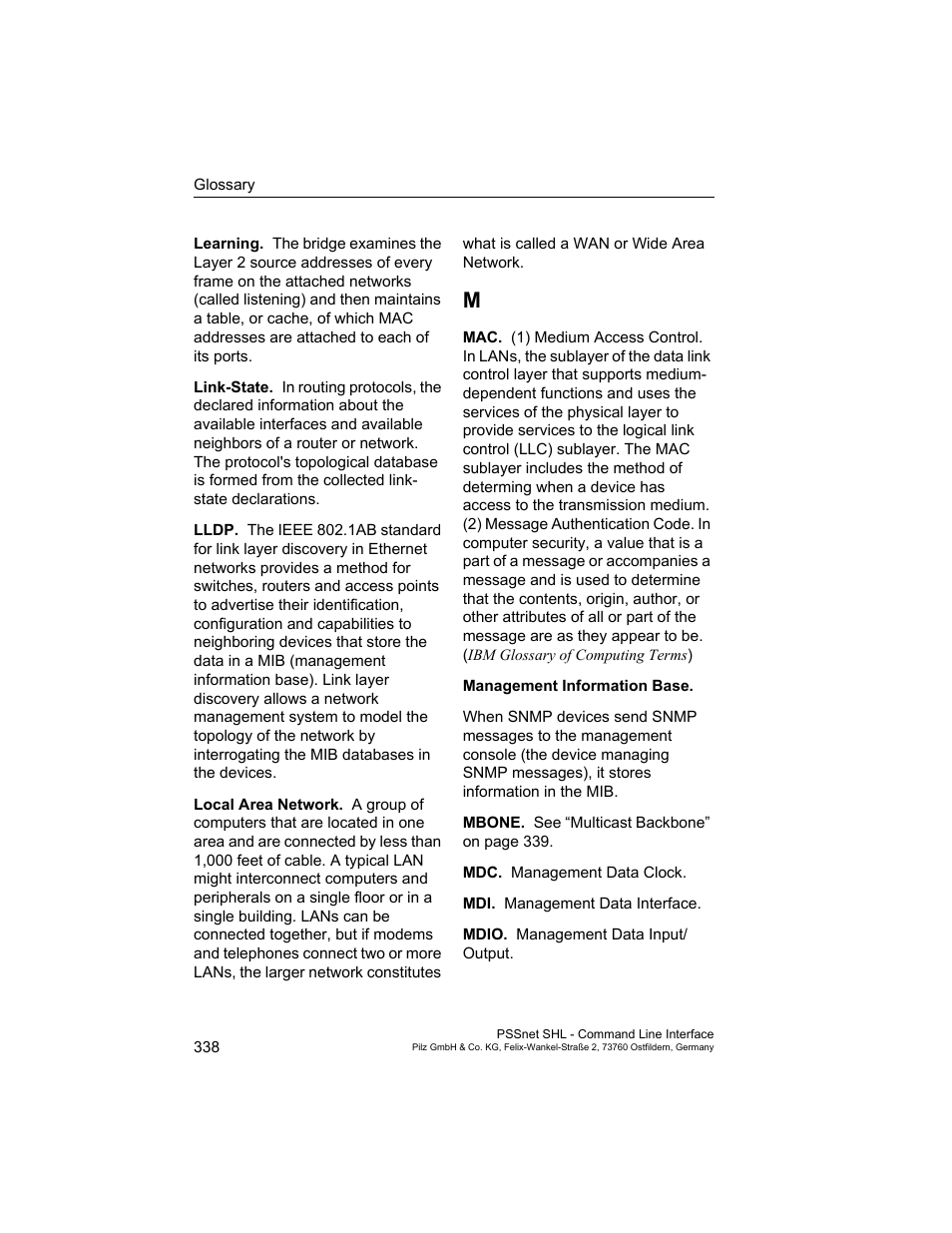Pilz PSSnet SHL 8T MRP User Manual | Page 338 / 353