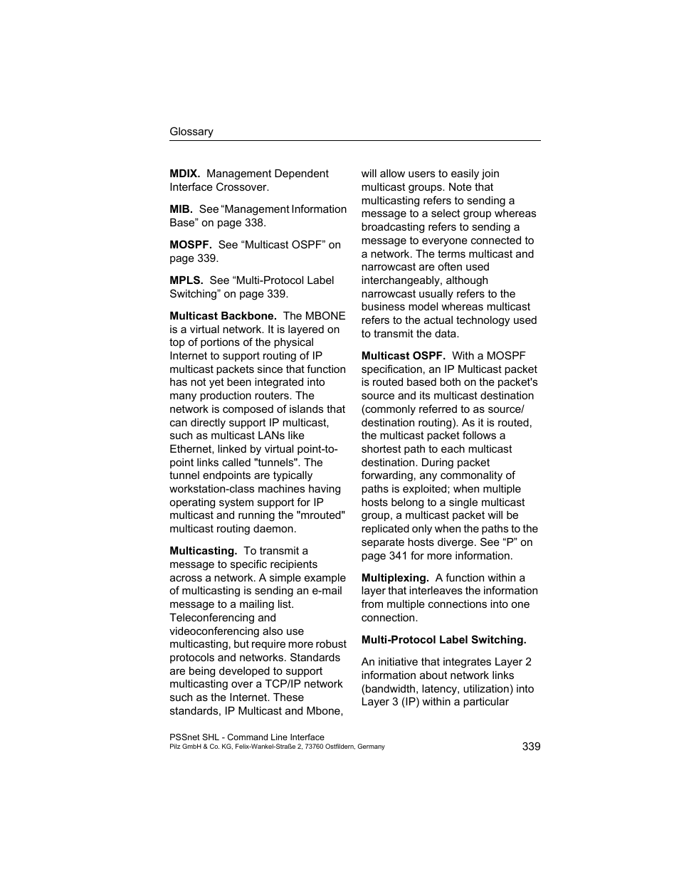 Pilz PSSnet SHL 8T MRP User Manual | Page 339 / 353