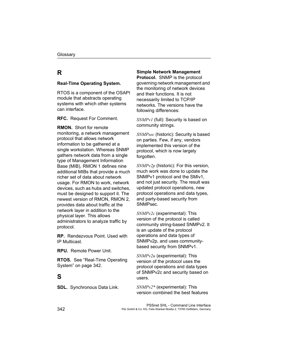 Pilz PSSnet SHL 8T MRP User Manual | Page 342 / 353
