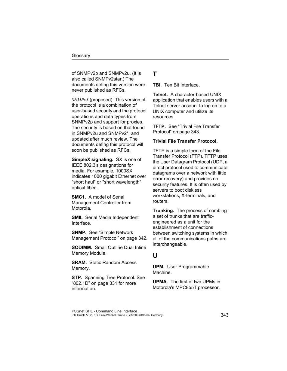 Pilz PSSnet SHL 8T MRP User Manual | Page 343 / 353