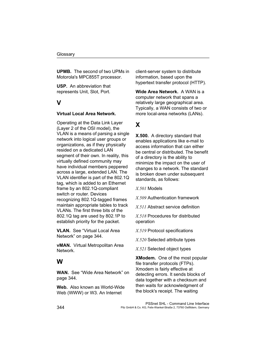 Pilz PSSnet SHL 8T MRP User Manual | Page 344 / 353
