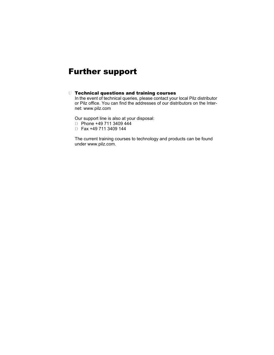 Further support, Schulungsangebot 353 | Pilz PSSnet SHL 8T MRP User Manual | Page 352 / 353