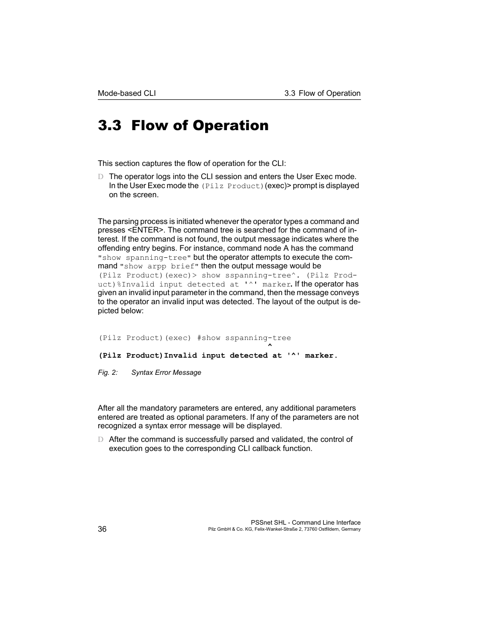 3 flow of operation, Flow of operation | Pilz PSSnet SHL 8T MRP User Manual | Page 36 / 353