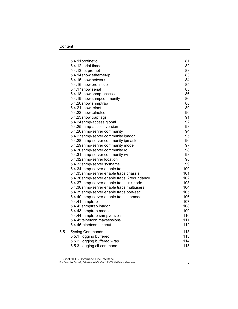 Pilz PSSnet SHL 8T MRP User Manual | Page 5 / 353