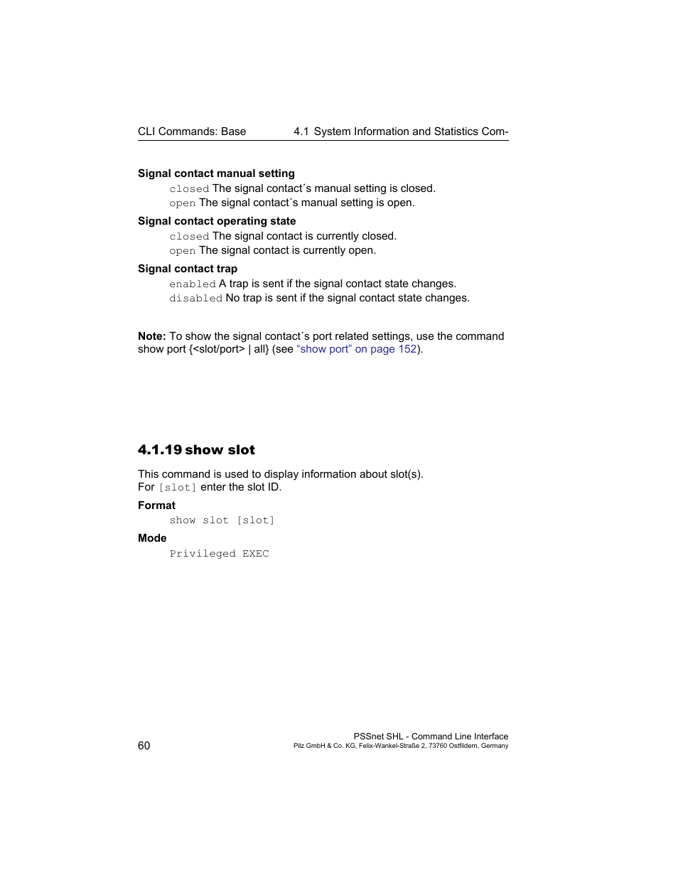 19 show slot, 19show slot | Pilz PSSnet SHL 8T MRP User Manual | Page 60 / 353