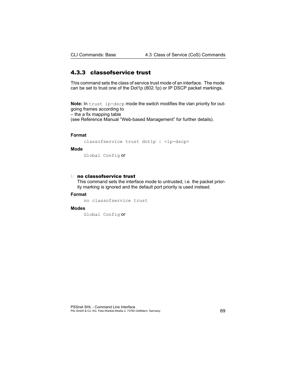 3 classofservice trust | Pilz PSSnet SHL 8T MRP User Manual | Page 69 / 353