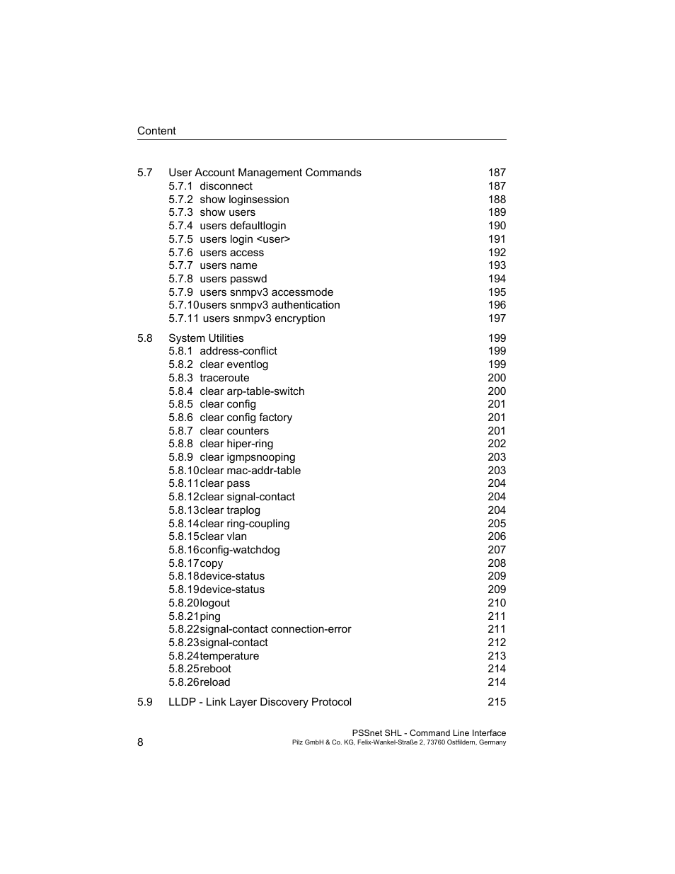 Pilz PSSnet SHL 8T MRP User Manual | Page 8 / 353