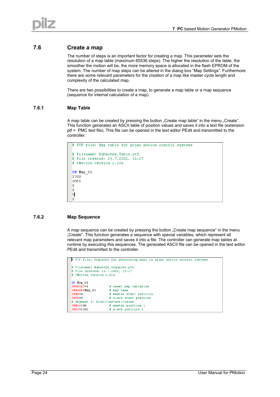 6 create a map | Pilz PMCprimo 16+.00/0/1/6/4 User Manual | Page 24 / 56