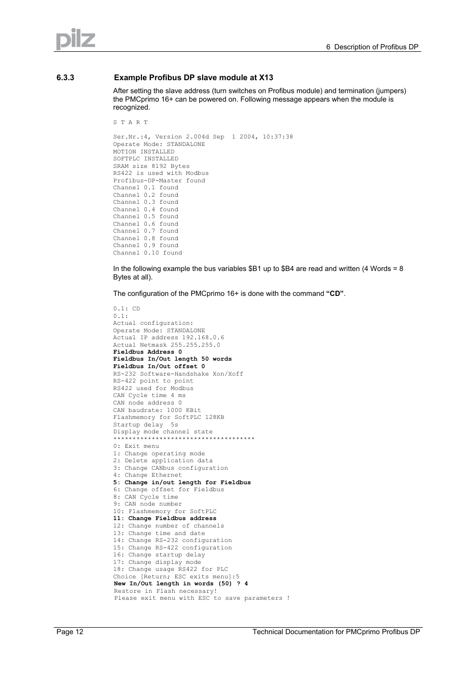 Pilz PMCprimo 16+.00/0/1/6/4 User Manual | Page 12 / 16