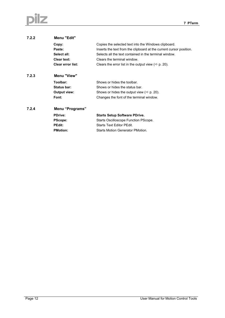 Pilz PMCprimo 16+.00/0/1/6/4 User Manual | Page 12 / 48