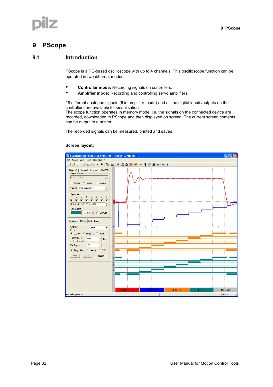 9 pscope, 1 introduction | Pilz PMCprimo 16+.00/0/1/6/4 User Manual | Page 32 / 48