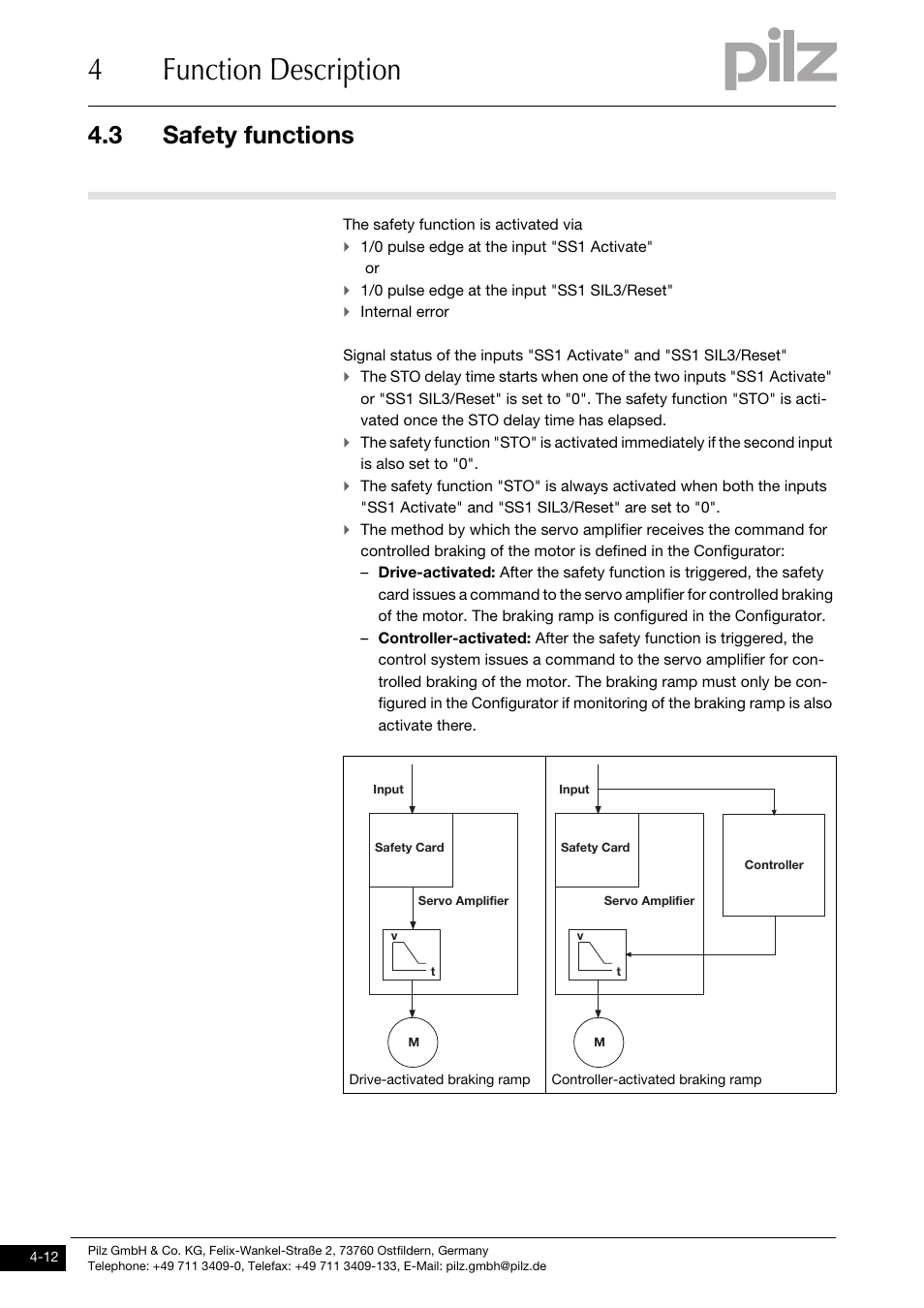 4function description, 3 safety functions | Pilz PMCprimo DriveP.01/AA0/4/0/0/208-480VAC User Manual | Page 30 / 101