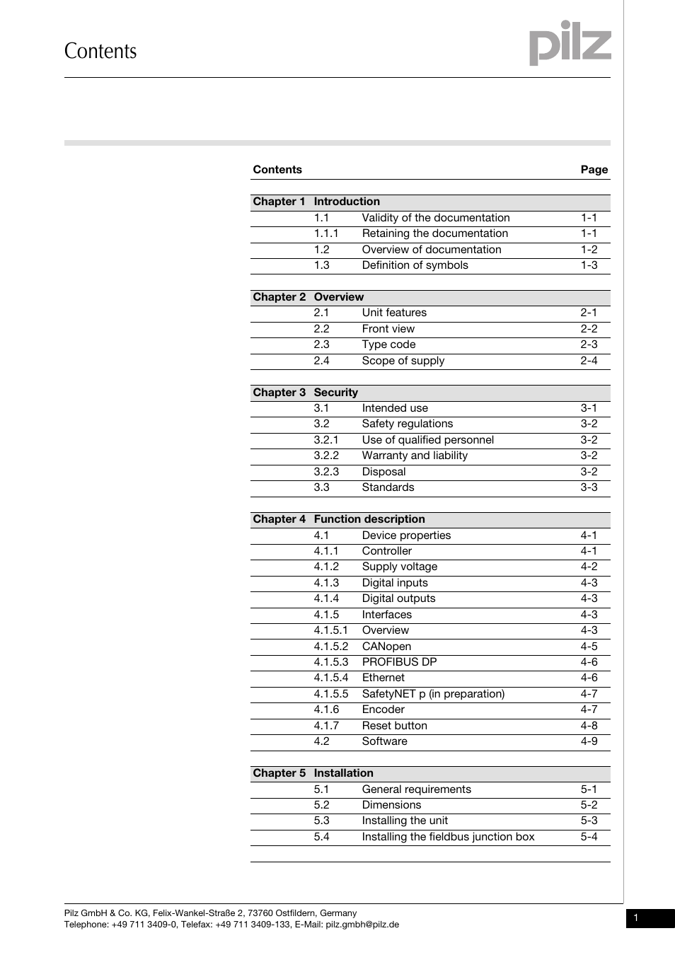 Pilz PMCprimo DriveP.01/AA0/4/0/0/208-480VAC User Manual | Page 3 / 73