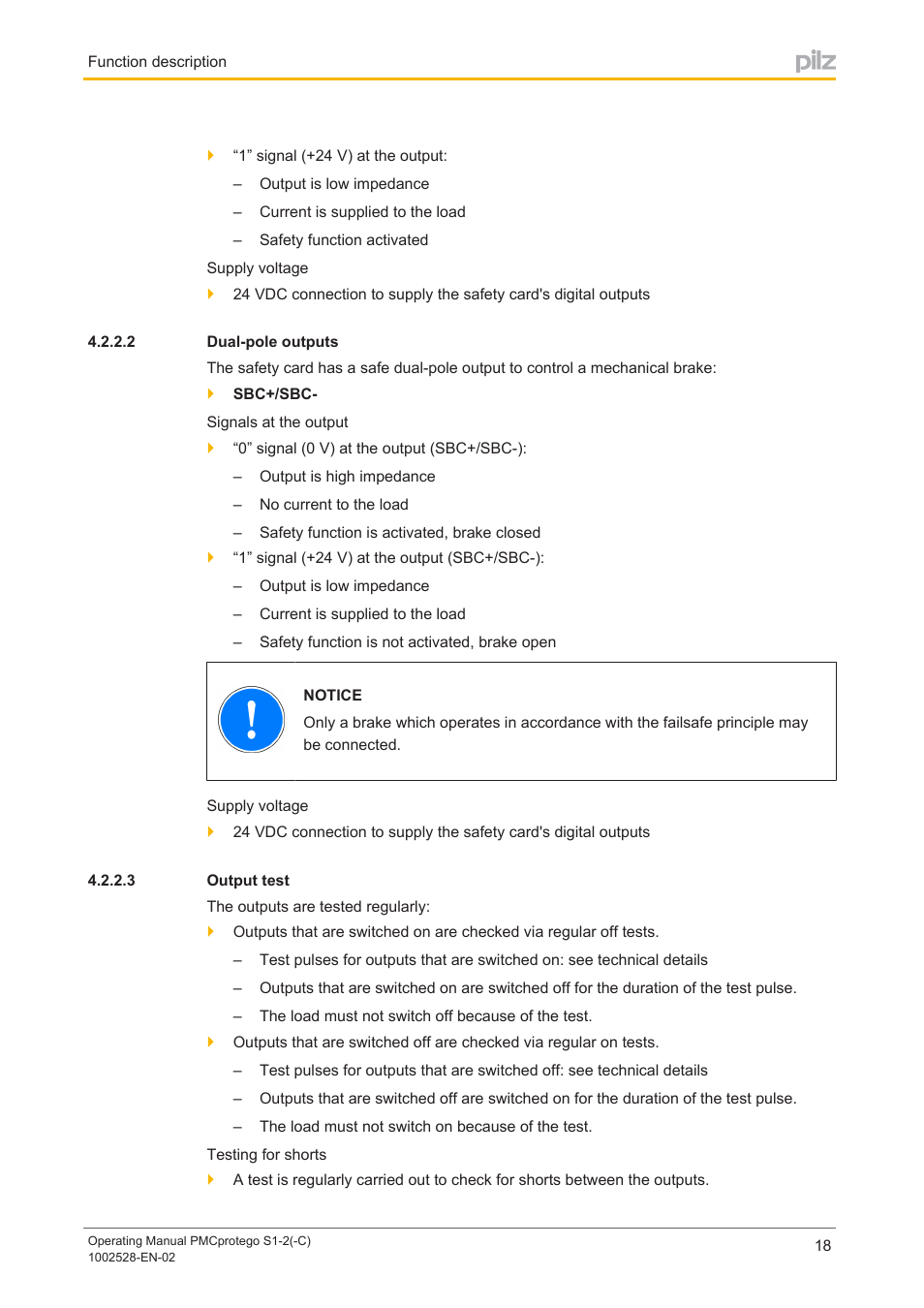 2 dual-pole outputs, 3 output test, Dual­pole outputs | Output test | Pilz PMCprimo DriveP.01/AA0/4/0/0/208-480VAC User Manual | Page 18 / 93