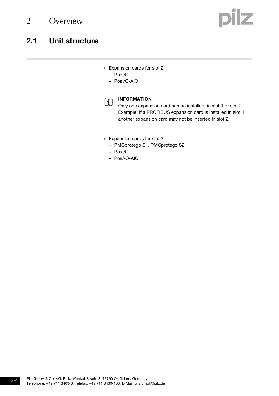 2overview, 1 unit structure | Pilz PMCprimo DriveP.01/AA0/4/0/0/208-480VAC User Manual | Page 16 / 220