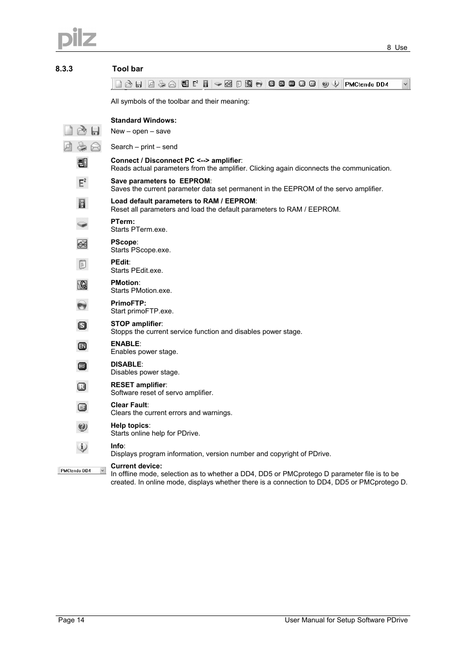 Pilz PMCprimo DriveP.12/AA0/4/0/0/208-480VAC User Manual | Page 14 / 57