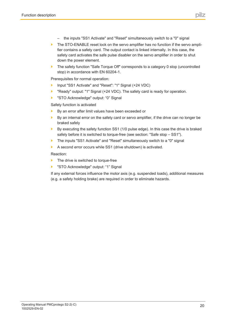 Pilz PMCprimo DriveP.06/AA0/4/0/0/208-480VAC User Manual | Page 20 / 76