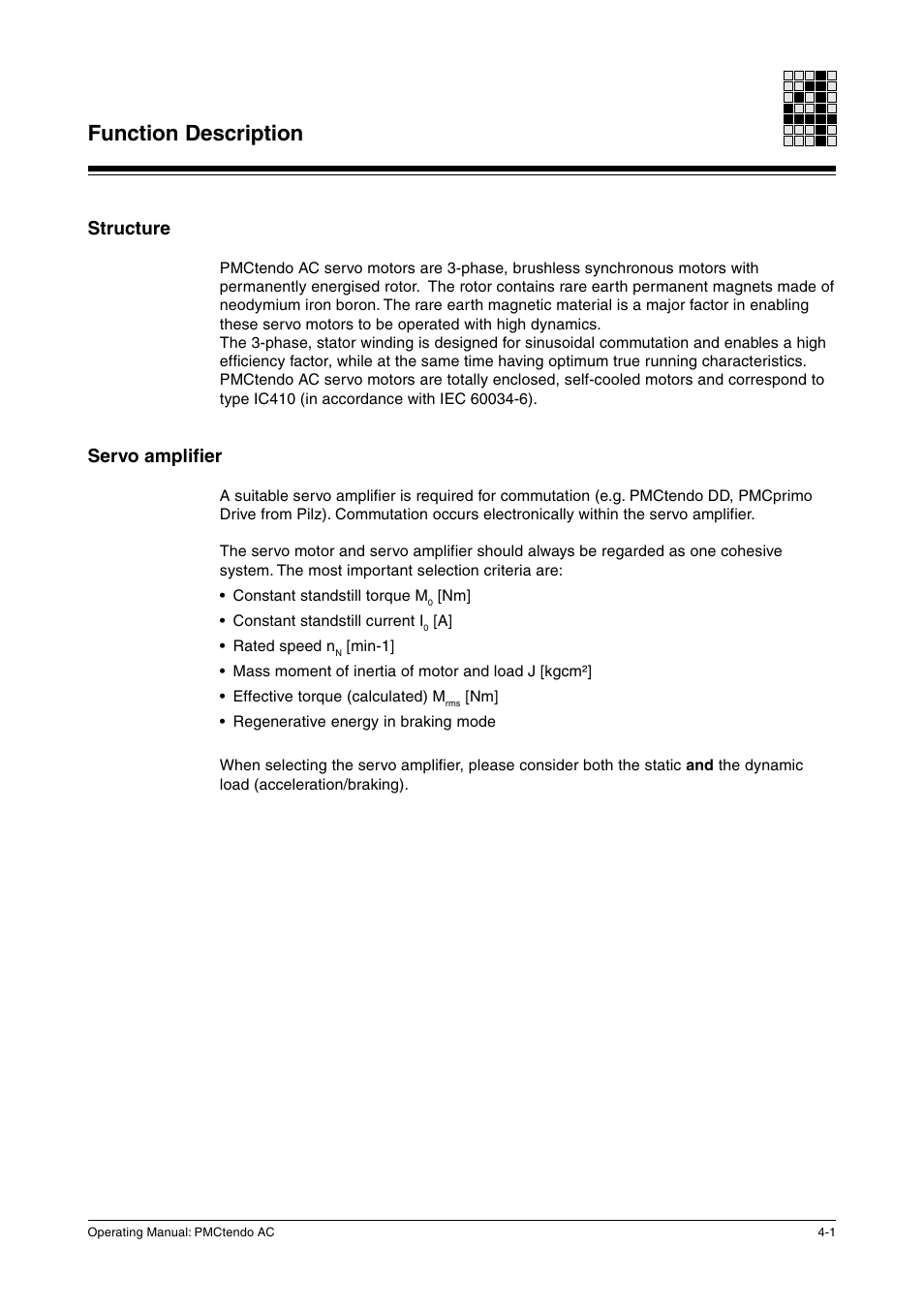 Function description, Structure, Servo amplifier | Pilz Cable PMCprimoDrive>Mod-Profibus:L=0,45m User Manual | Page 17 / 88