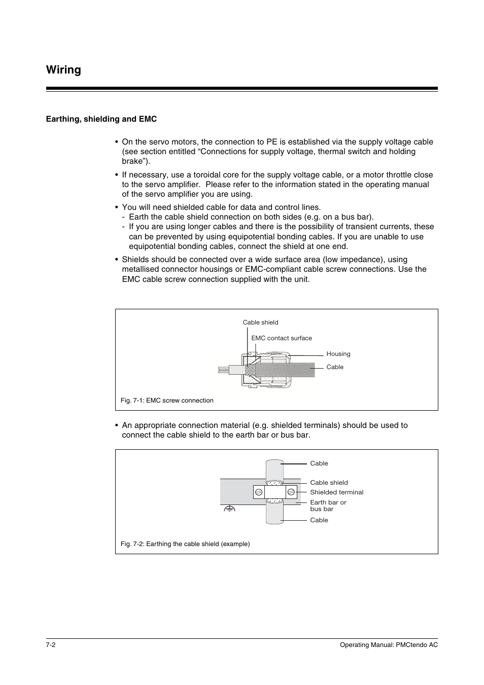 Earthing, shielding and emc, Wiring | Pilz Cable PMCprimoDrive>Mod-Profibus:L=0,45m User Manual | Page 28 / 88