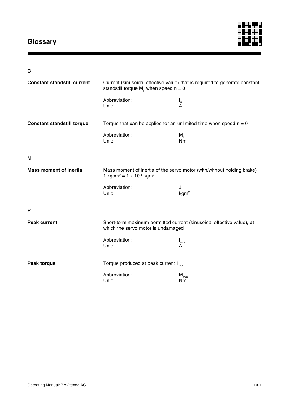 Glossary | Pilz Cable PMCprimoDrive>Mod-Profibus:L=0,45m User Manual | Page 47 / 88