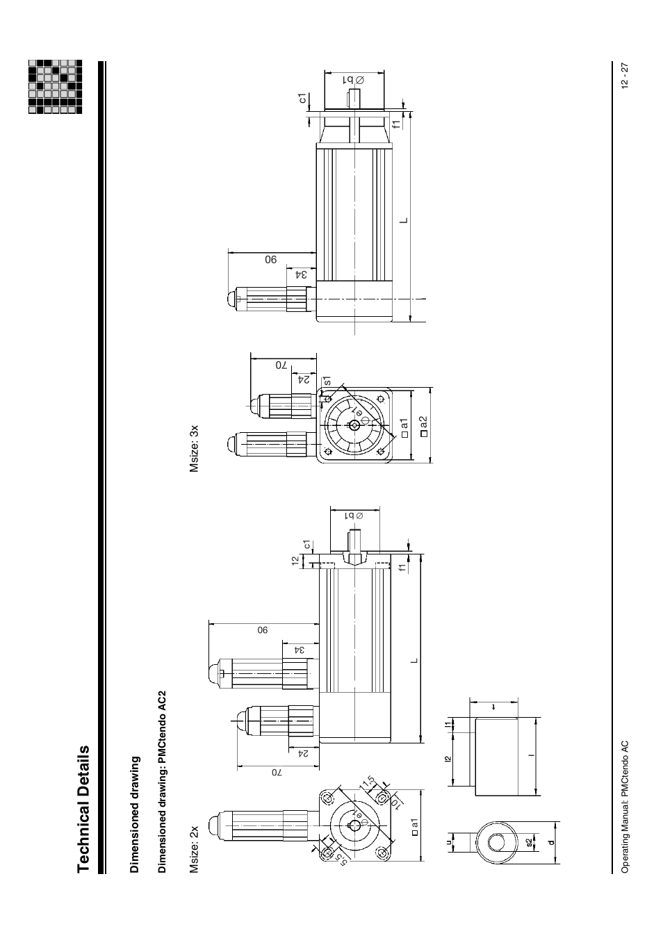 Dimensioned drawing: pmctendo ac2, Technical details | Pilz Cable PMCprimoDrive>Mod-Profibus:L=0,45m User Manual | Page 77 / 88