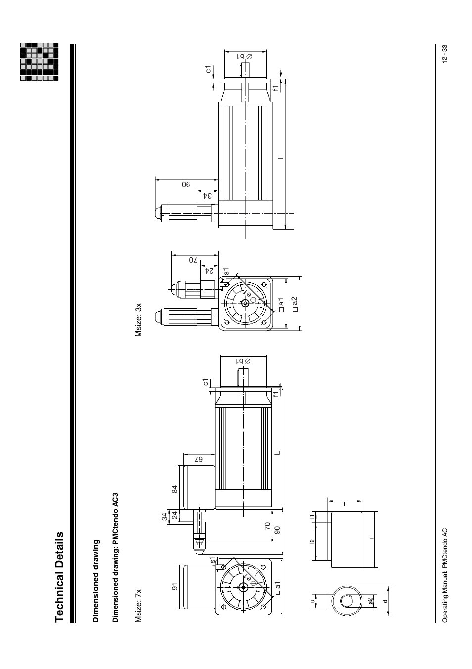 Dimensioned drawing: pmctendo ac3, Technical details | Pilz Cable PMCprimoDrive>Mod-Profibus:L=0,45m User Manual | Page 83 / 88