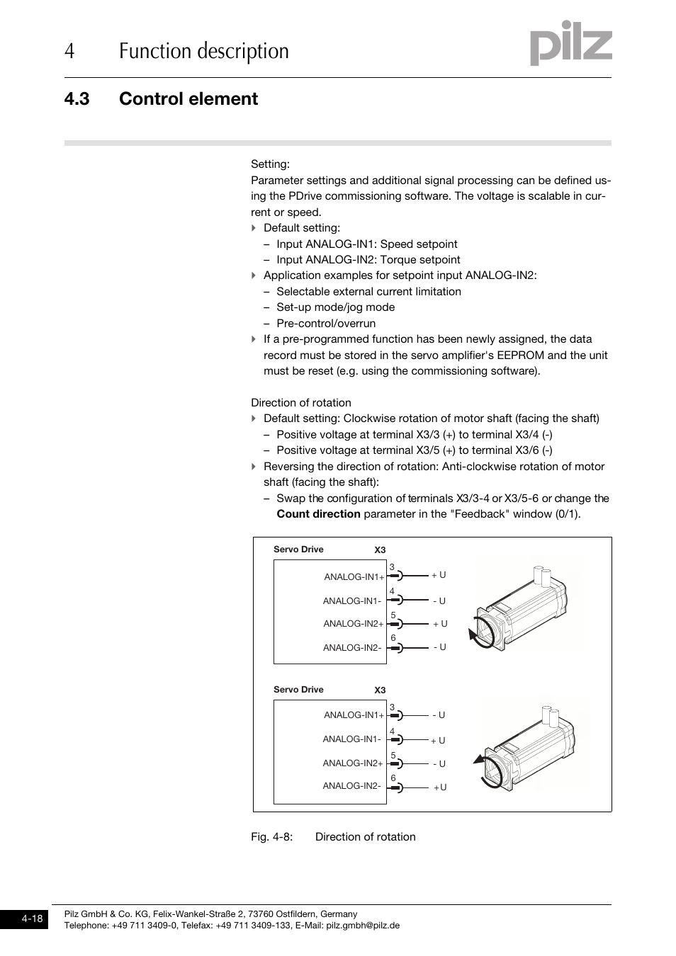 4function description, 3 control element | Pilz PMCtendo DD5.03/000/0/0/0/110-230VAC User Manual | Page 46 / 209