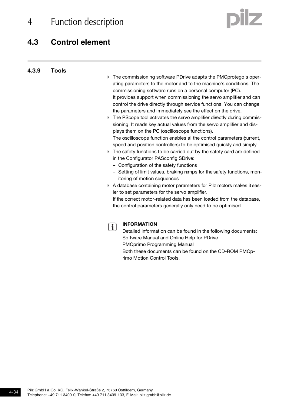 9 tools, 4function description, 3 control element | Pilz PMCtendo DD5.03/000/0/0/0/110-230VAC User Manual | Page 62 / 209